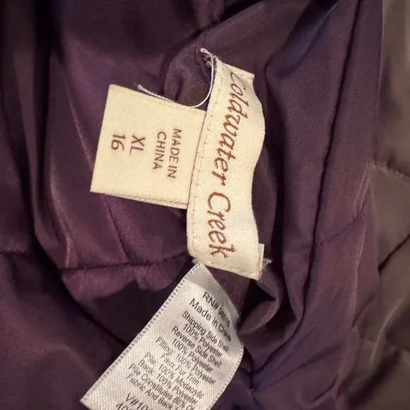 Coldwater Creek Reverible Deep Purple and Gray Quilted Vest - Picture 5 of 5